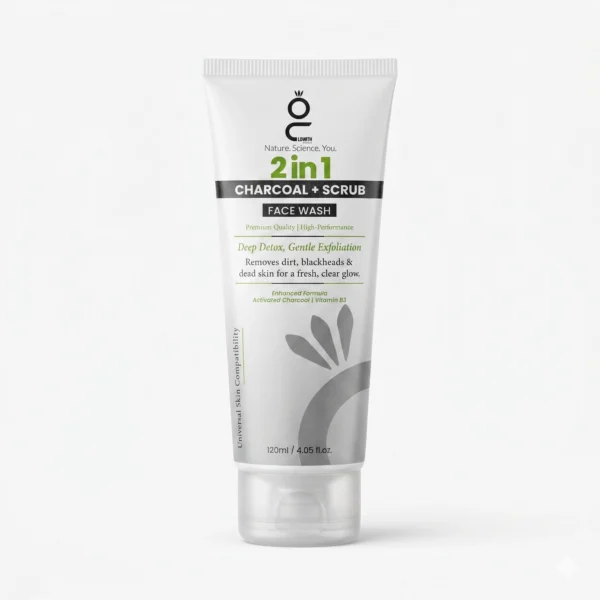 Glowith 2 in 1 CHARCOAL + SCRUB Face wash 120ml
