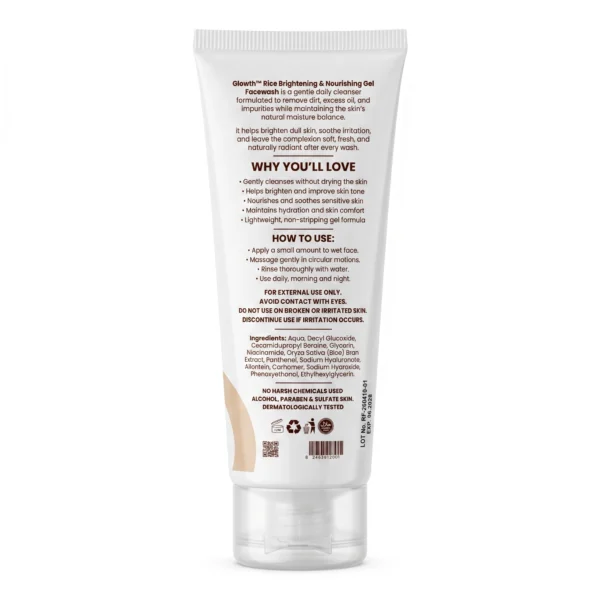 Rice bran extract and niacinamide face wash for glass skin